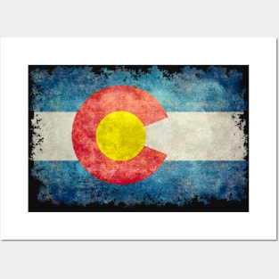 Colorado State flag in distressed grunge Posters and Art